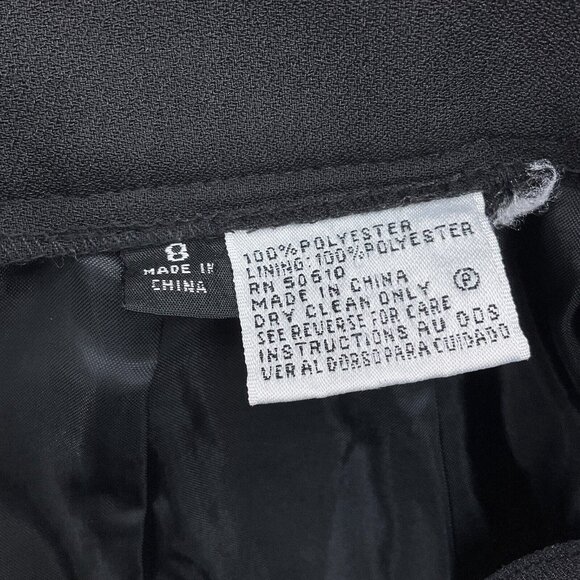 Le Suit Skirt Set Women 8 36/27Wx24L Black‎ Crepe Double Breasted Career Classic - Picture 10 of 15